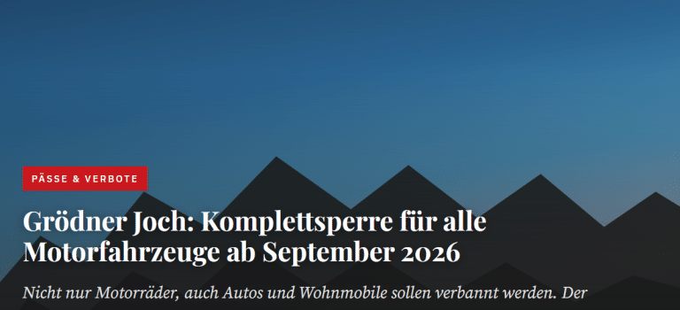 Grödner Joch – Sperrung für alle Fahrzeuge ab Herbst 2026? Grödner Joch – Sperrung für alle Fahrzeuge ab Herbst 2026?